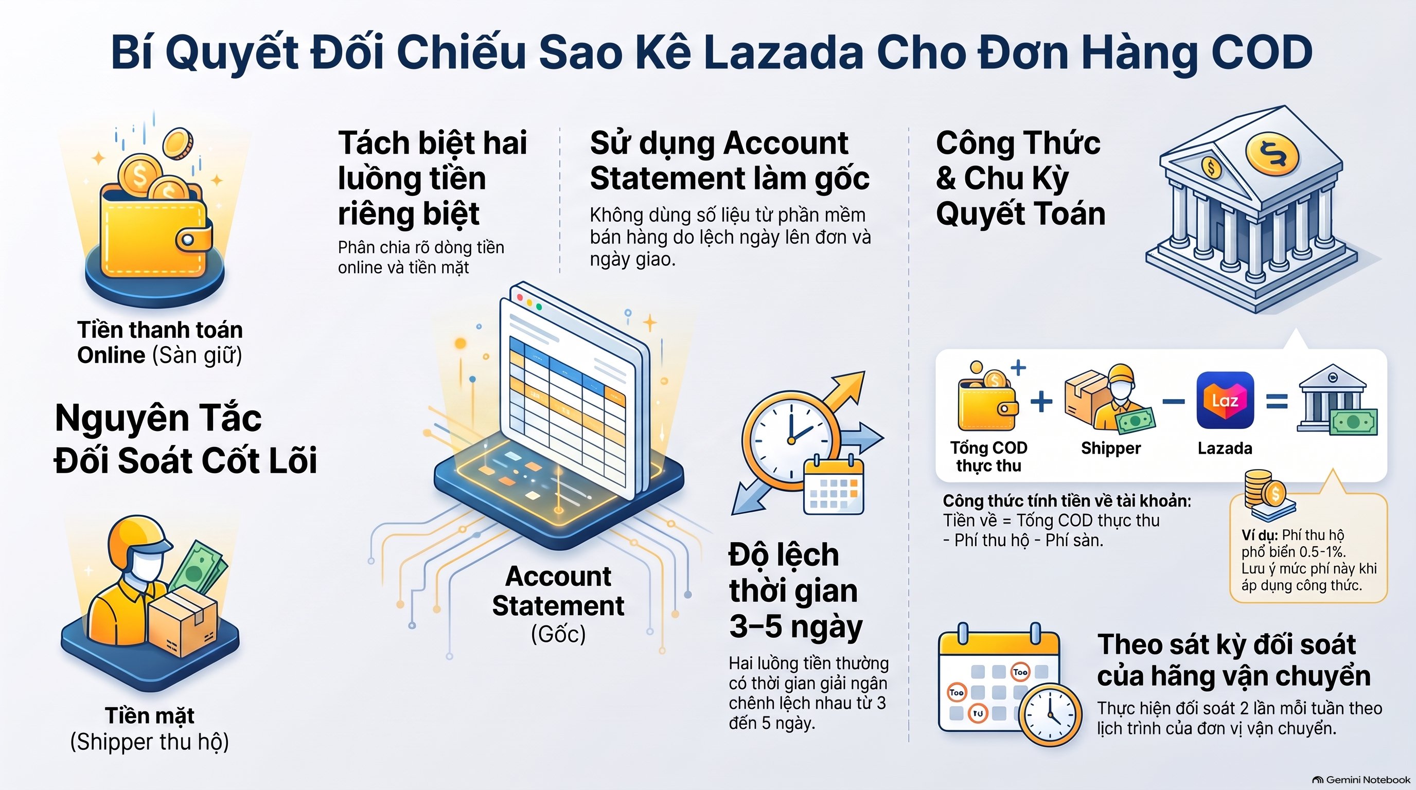 Vì sao tiền Shopee chuyển về không khớp doanh thu ghi trên sàn? - cách đối chiếu sao kê ngân hàng với doanh thu Shopee, Lazada, Tiktokshop
