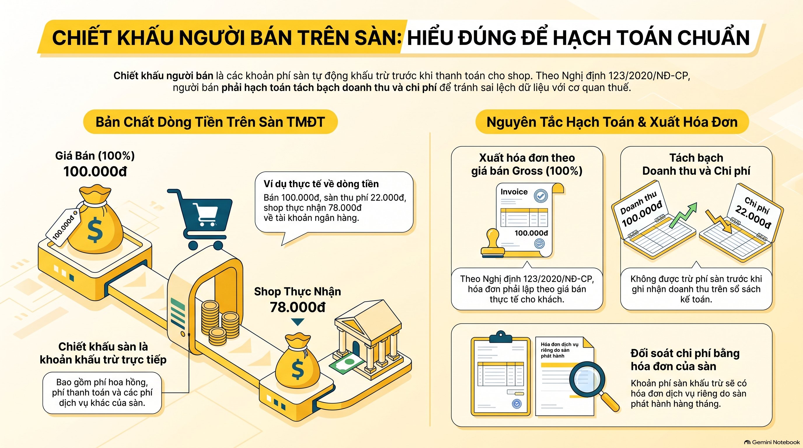 Chiết Khấu Người Bán Trên Sàn TMĐT Là Gì? Toàn Bộ 5 Loại Phí Sàn Mới Nhất 2026