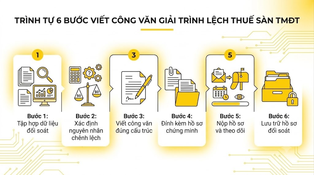 Công Văn Giải Trình Lệch Thuế Sàn TMĐT: 6 Bước Chuẩn Nhất, Mới Nhất 2026