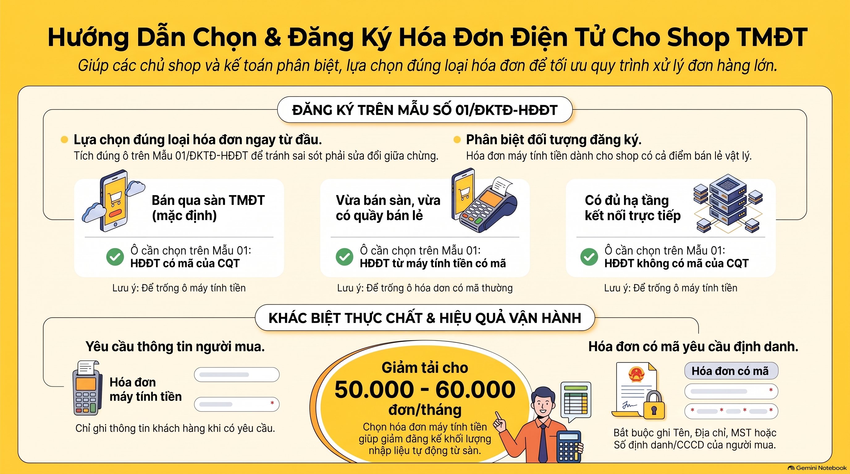 Hóa Đơn Có Mã Hay Máy Tính Tiền: Chọn Đúng Cho Shop Bán Sàn TMĐT Mới Nhất 2026