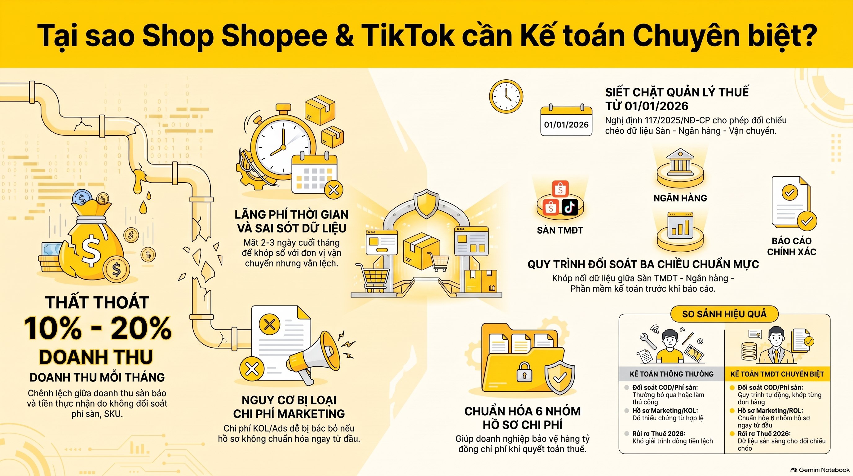Dịch Vụ Kế Toán Hộ Kinh Doanh Bán Hàng Online: Quy Trình 6 Bước Mới Nhất 2026