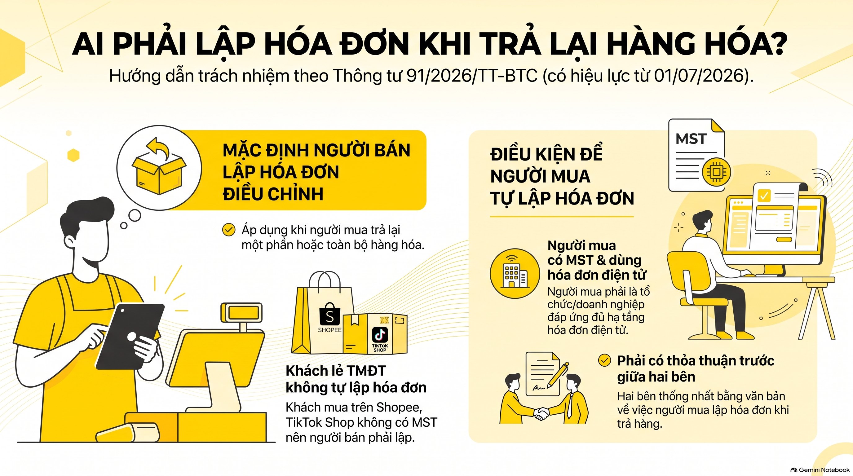 Hàng hoàn trên sàn TMĐT có phải xuất hóa đơn không? 4 bước xử lý mới nhất 2026 cho kế toán viên