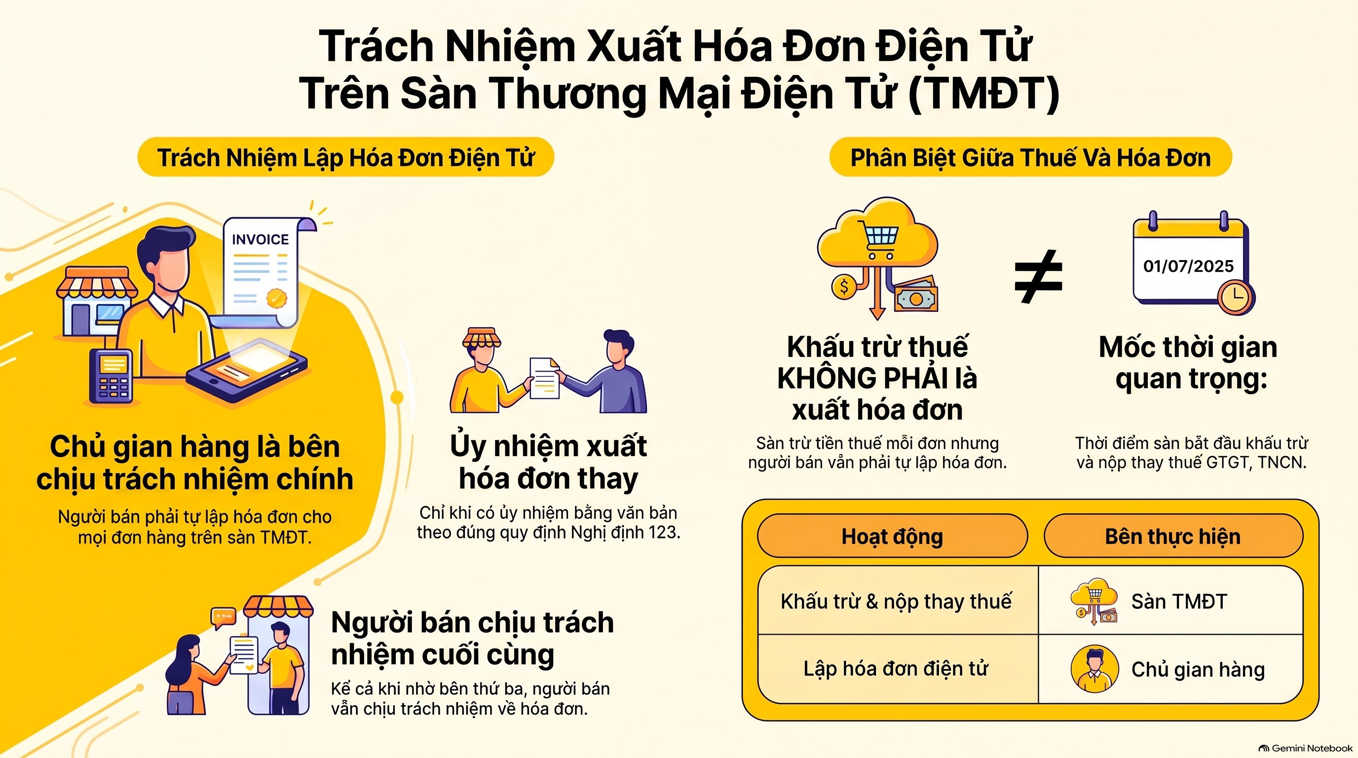 Hoá đơn điện tử khi bán hàng trên sàn TMĐT: 7 lưu ý mới nhất 2026