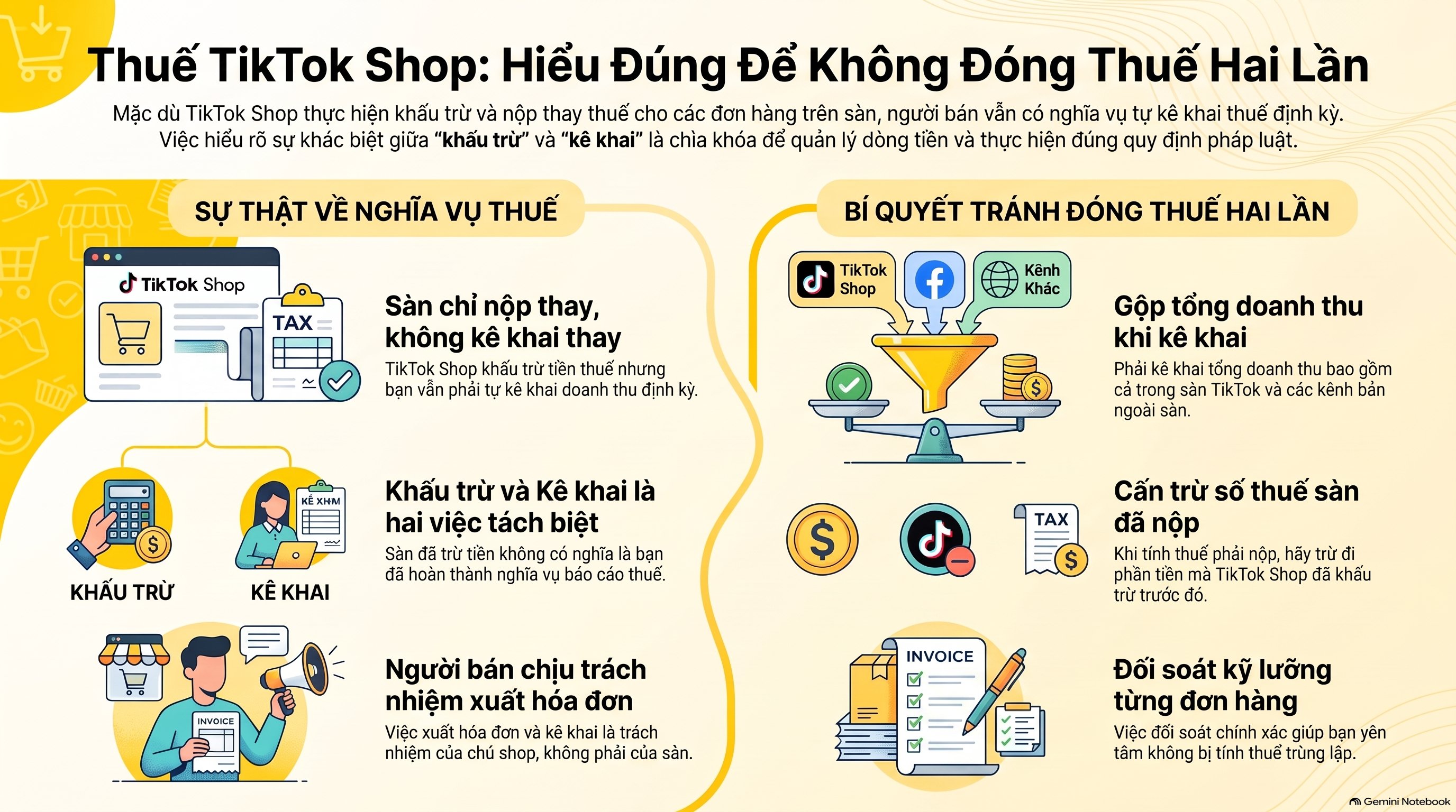 Cơ chế sàn khấu trừ, nộp thuế thay hoạt động thế nào? - sàn TMĐT đã khấu trừ thuế có bị tính thuế 2 lần không