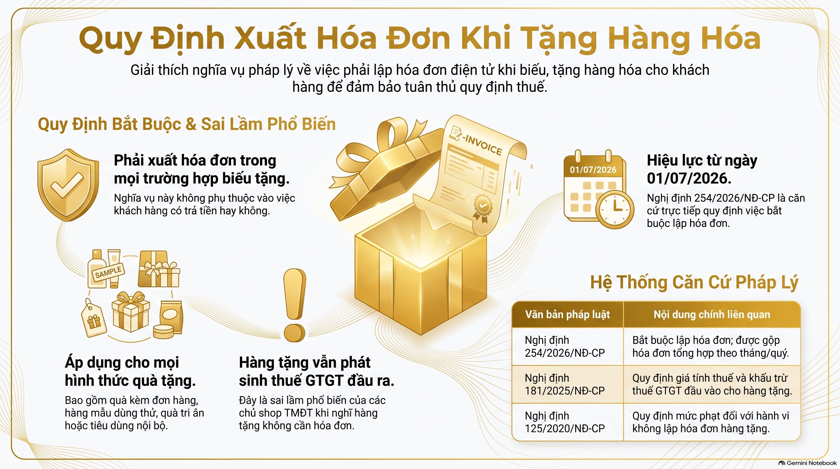 Tặng hàng cho khách có phải xuất hóa đơn? 5 bước xử lý đúng luật mới nhất 2026