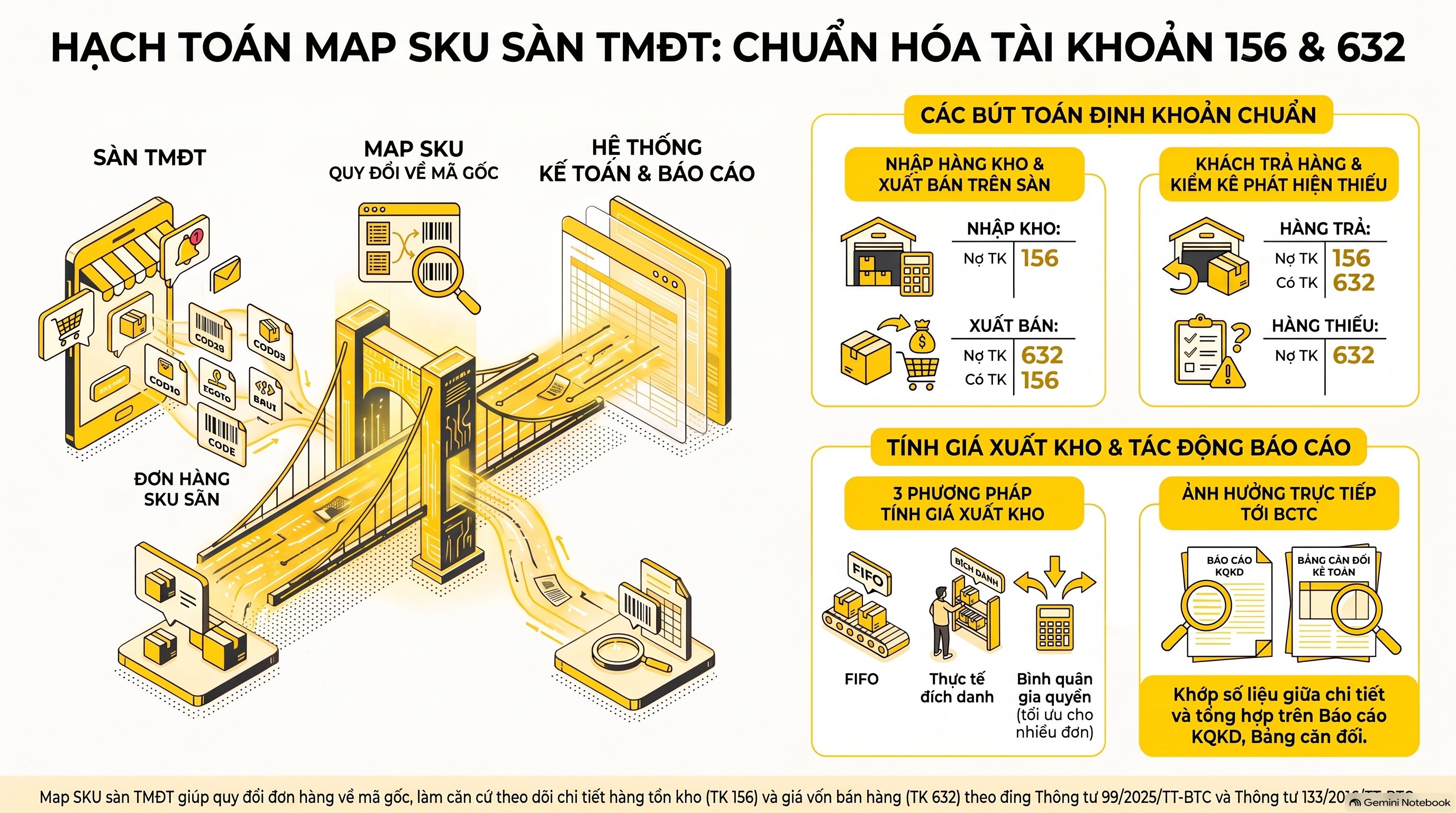 Map SKU sàn TMĐT hạch toán thế nào? Căn cứ mới nhất 2026