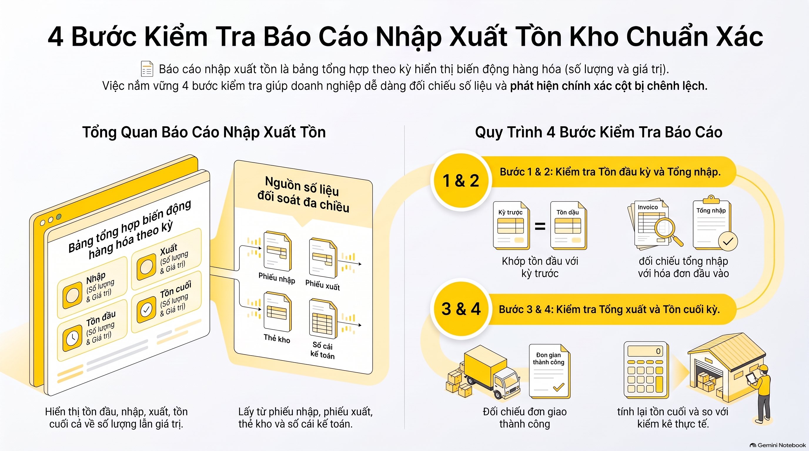 Nhập xuất tồn kho là gì? Công thức và 4 bước đọc báo cáo mới nhất 2026