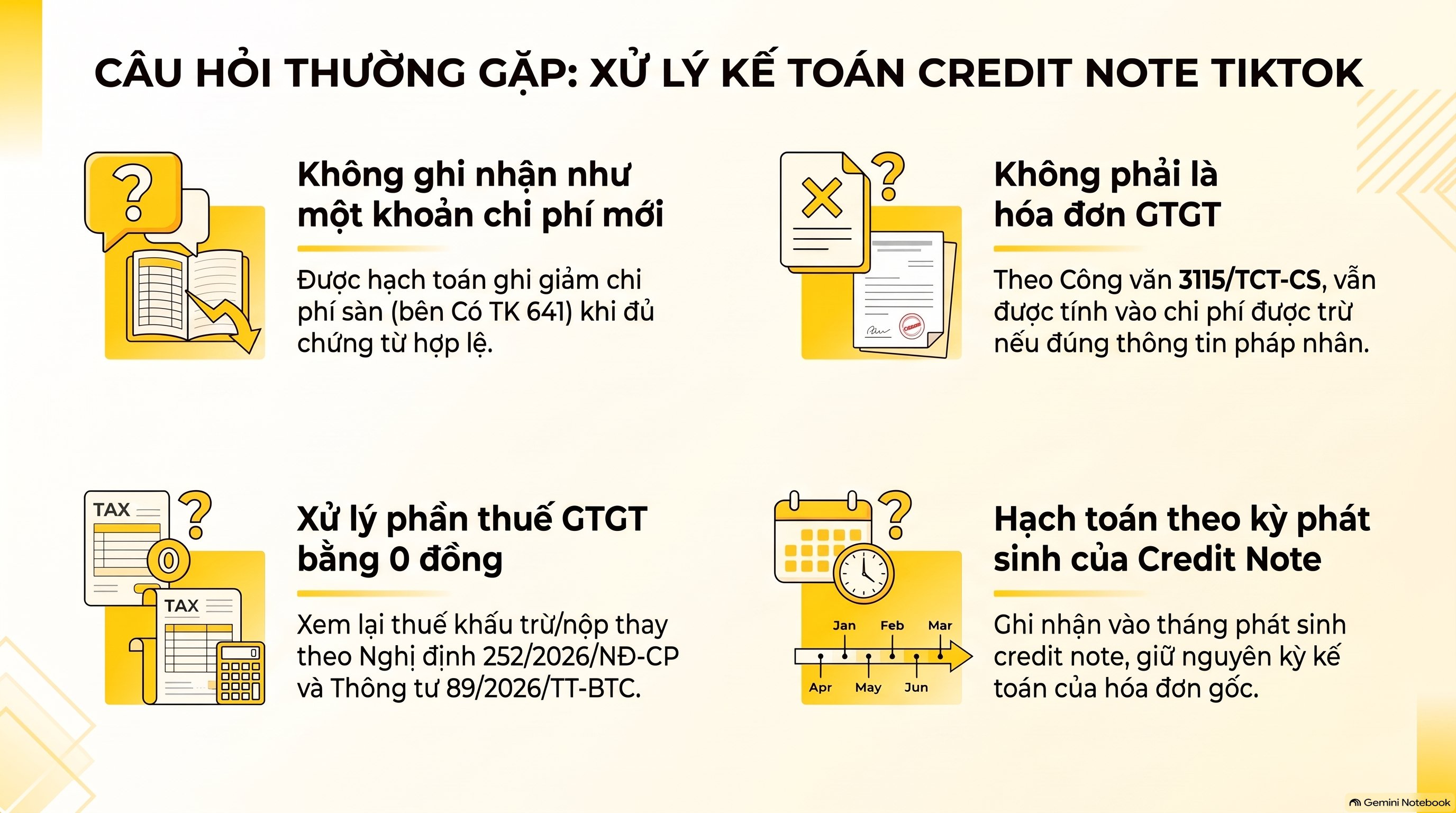 Credit note TikTok hạch toán thế nào? Hướng dẫn ghi giảm chi phí mới nhất 2026