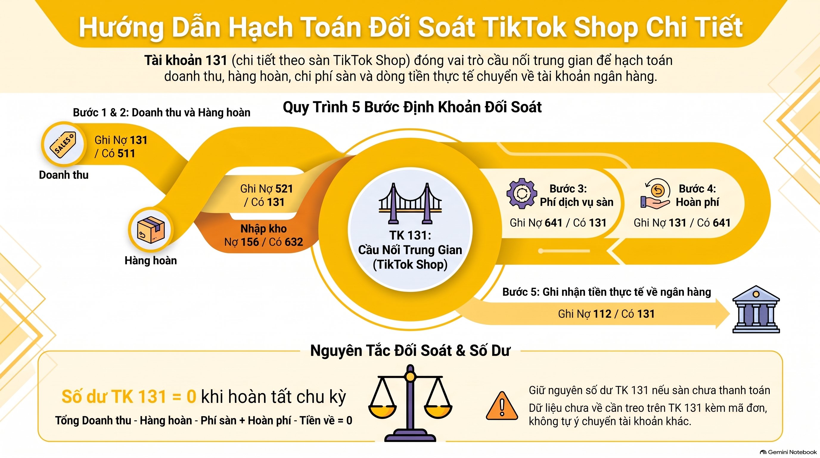 Đối soát TikTok Shop hạch toán thế nào? Căn cứ mới nhất 2026