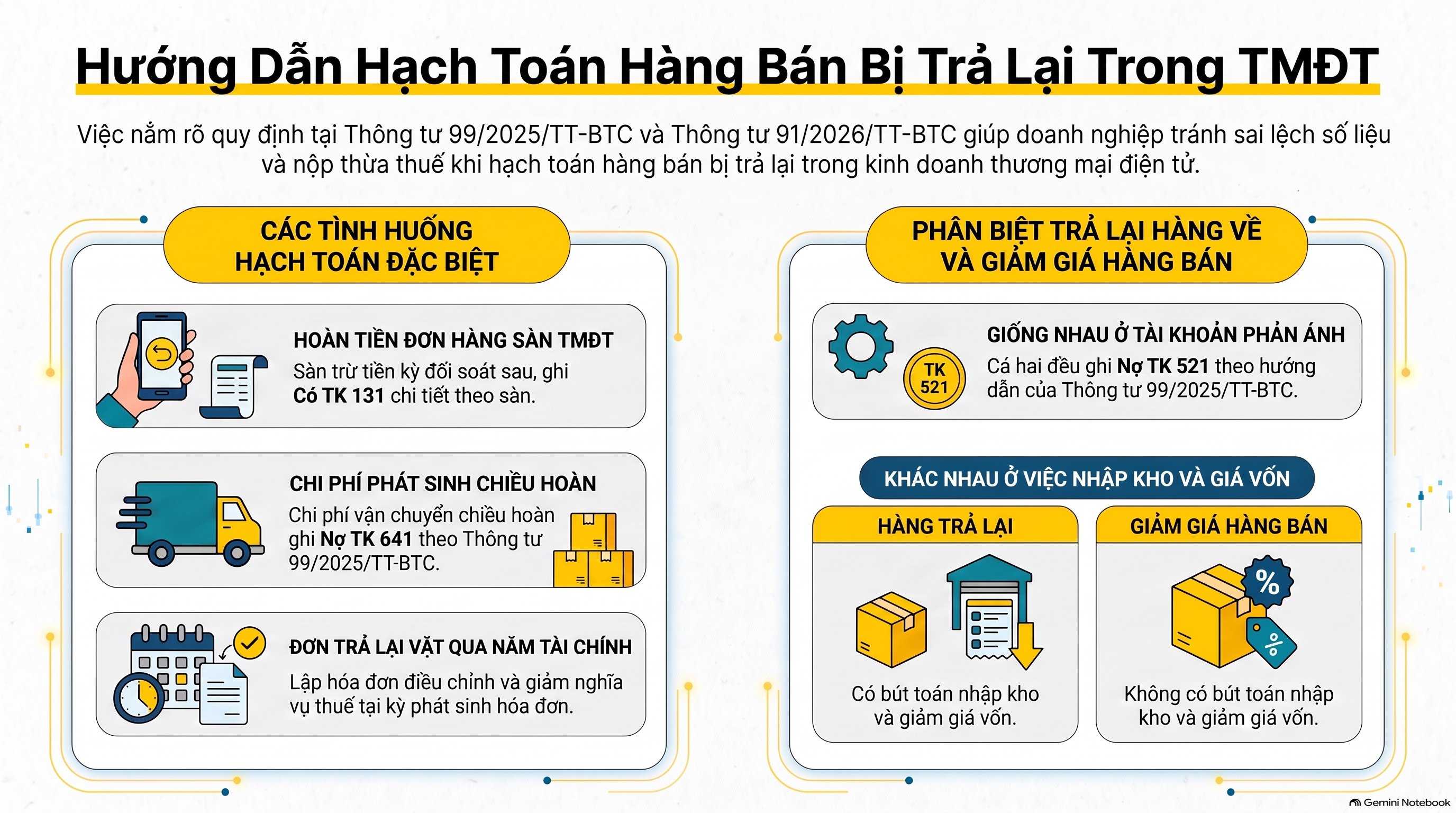 Hạch toán hàng bán bị trả lại thế nào? Hướng dẫn mới nhất 2026