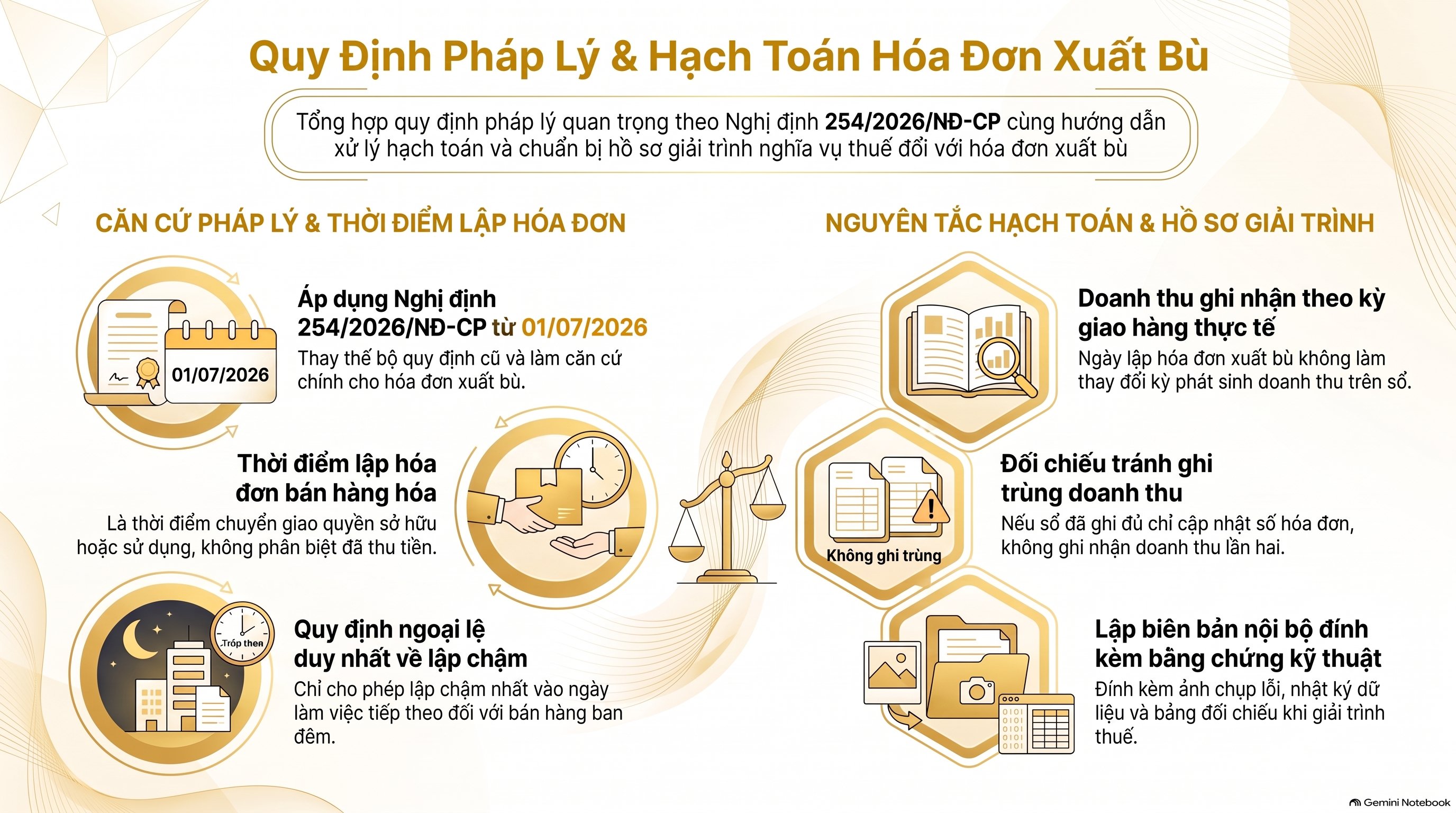Hóa đơn xuất bù kê khai thuế GTGT quý nào? Hạch toán thế nào, mới nhất 2026
