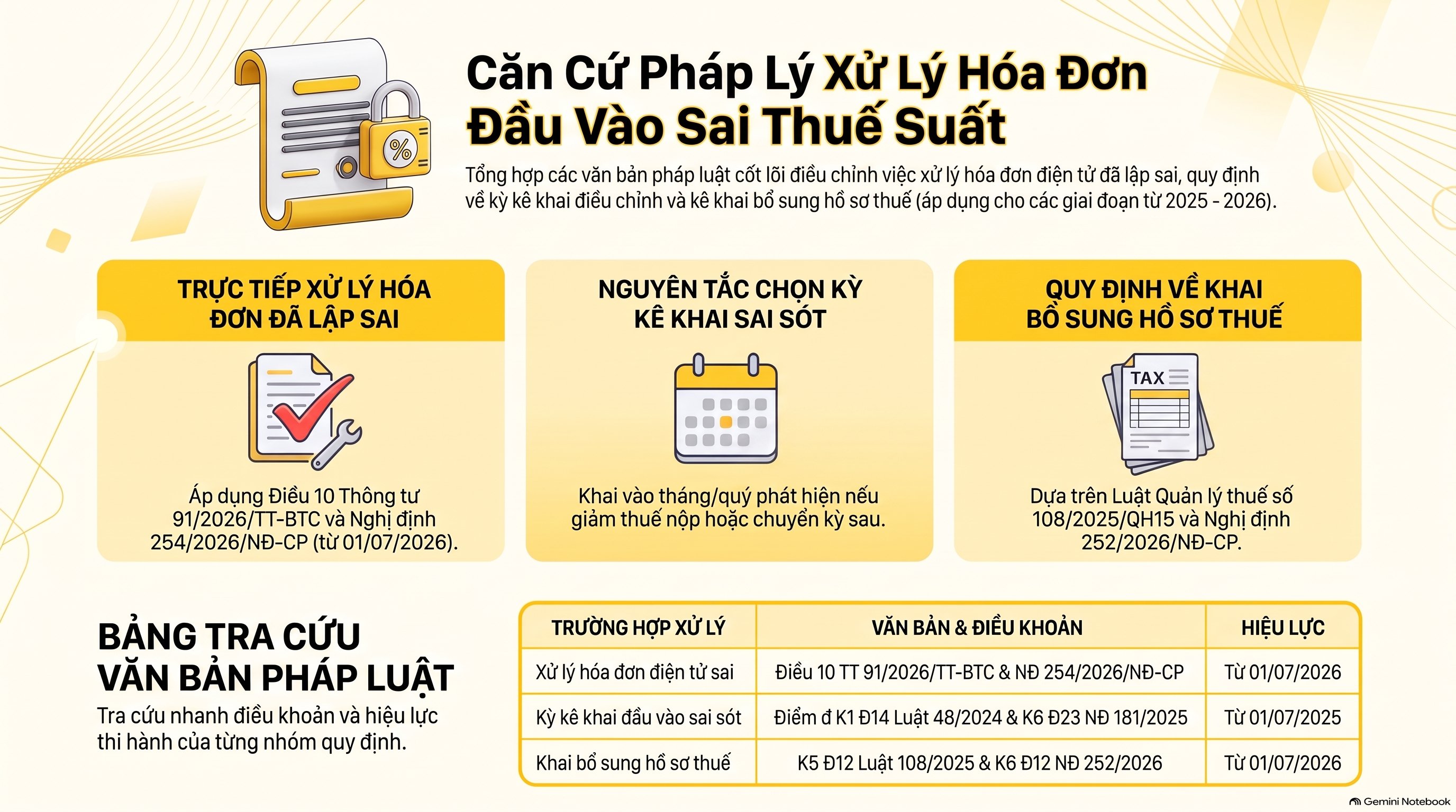 Hóa đơn đầu vào sai thuế suất xử lý thế nào, hạch toán thế nào mới nhất 2026