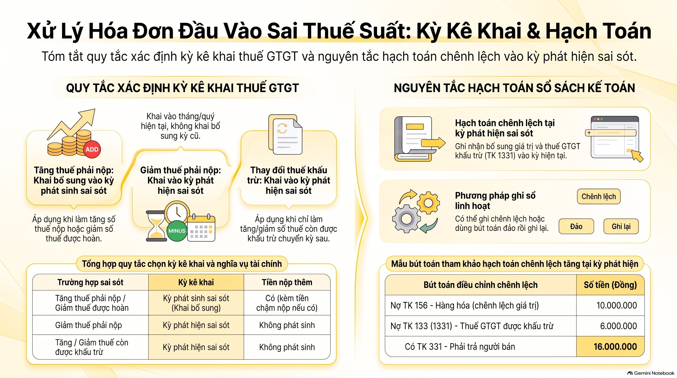 Hóa đơn đầu vào sai thuế suất xử lý thế nào, hạch toán thế nào mới nhất 2026