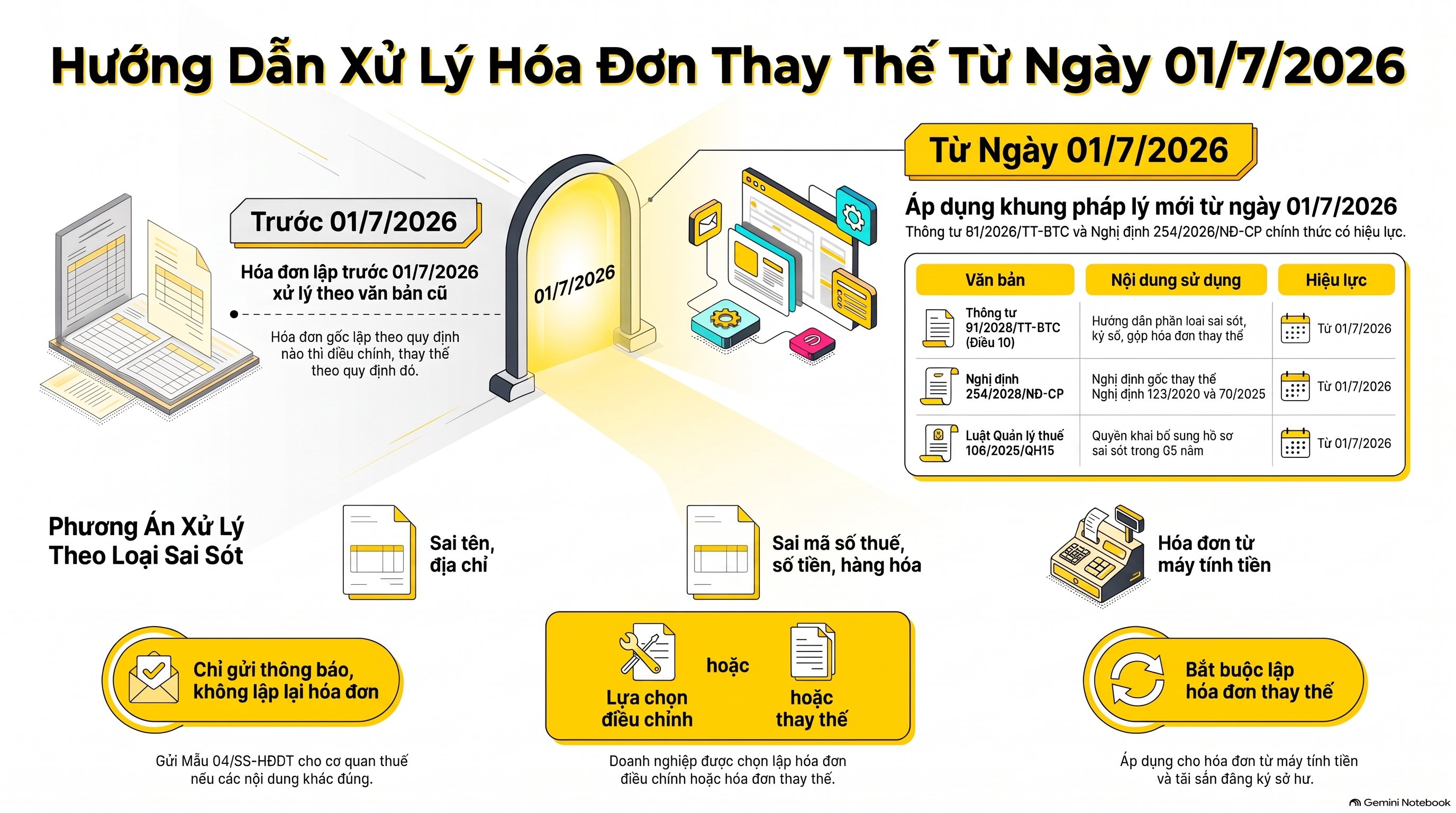Hóa đơn thay thế ghi thế nào, hạch toán thế nào? 6 trường hợp mới nhất 2026