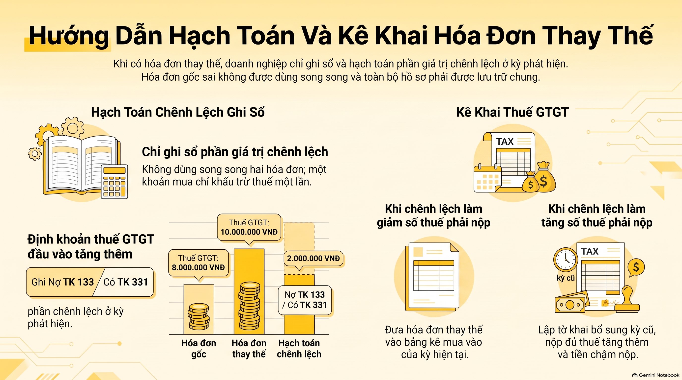 Hóa đơn thay thế đầu vào ghi thế nào, kê khai kỳ nào? Mới nhất 2026