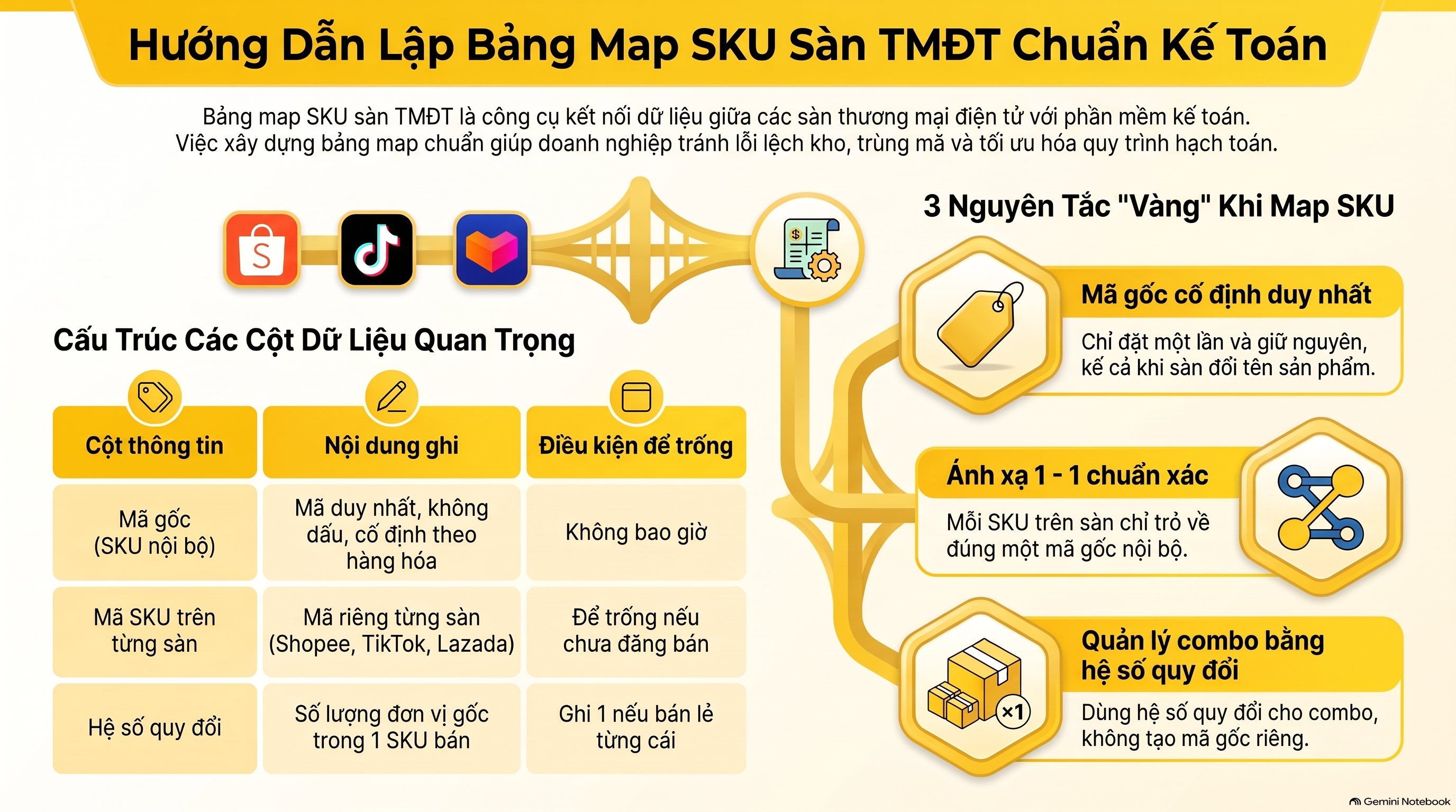 Map SKU sàn TMĐT hạch toán thế nào? Căn cứ mới nhất 2026