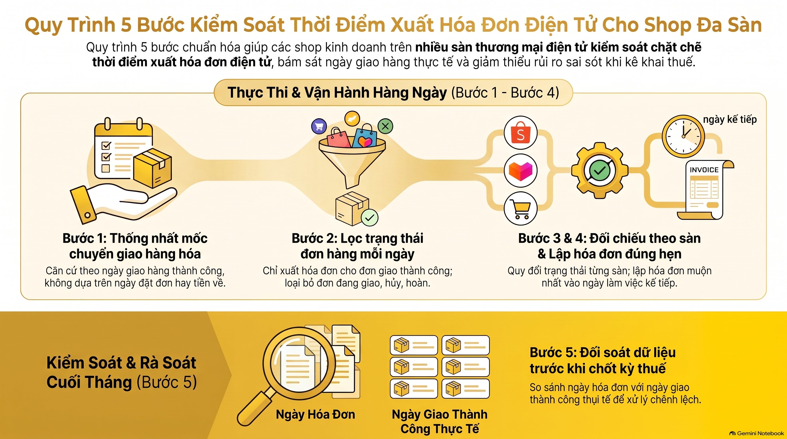 Hướng dẫn thời điểm xuất hóa đơn điện tử cho hộ kinh doanh: 7 mốc mới nhất 2026