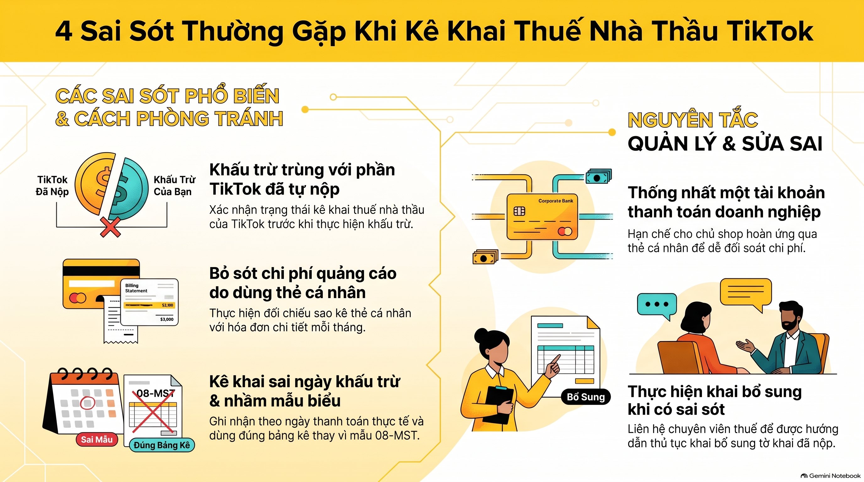 Cách Kê Khai Thuế nhà thầu TikTok 2026: khi nào nộp bảng kê, 08-MST